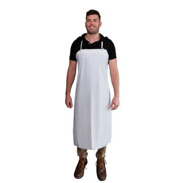 6mil Vinyl Apron, Raw Edge String Ties, Blue, 6/12, 35x45"