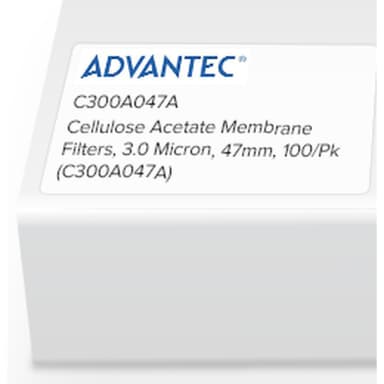 Cellulose Acetate Membrane Filters, 3.0 Micron, 47mm, 100/Pk