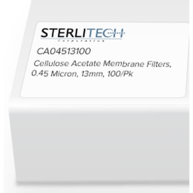 Cellulose Acetate Membrane Filters, 0.45 Micron, 13mm, 100/Pk