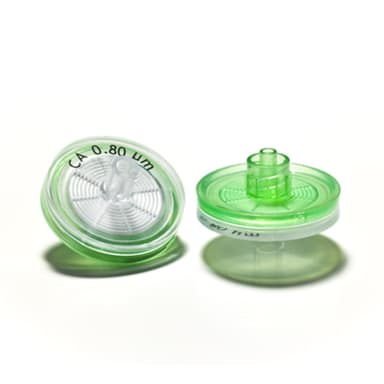 Cellulose Acetate Syringe Filters, Abluo, 0.8 Micron, 25mm, 50/Pk