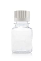 EZBio® Titanium Square, Polyethylene Terephthalate Glycol (PETG) Media Bottles, Sterile Storage Bottles, 38-430 mm VersaCap, 125mL, 96/CS
