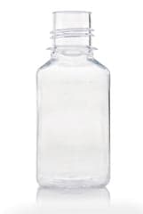 EZBio® Titanium Square, Polyethylene Terephthalate Glycol (PETG) Media Bottles, Non-Sterile Storage Bottles, 38-430 mm Neck, 250mL, No Cap, 60/CS