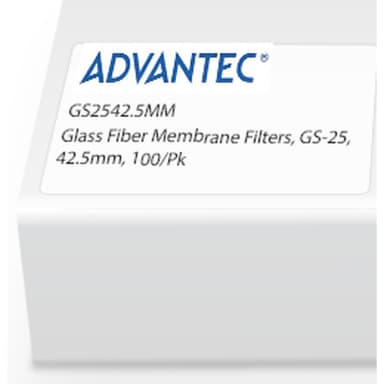 Glass Fiber Filters, Advantec, GS-25, 42.5mm, 100/Pk