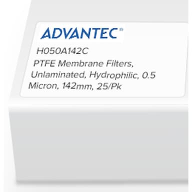 PTFE Unlaminated Membrane Filters, Hydrophilic, 0.1 Micron, 25mm, 100/Pk