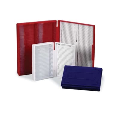 Microscope Slide Box, 25-Place, White