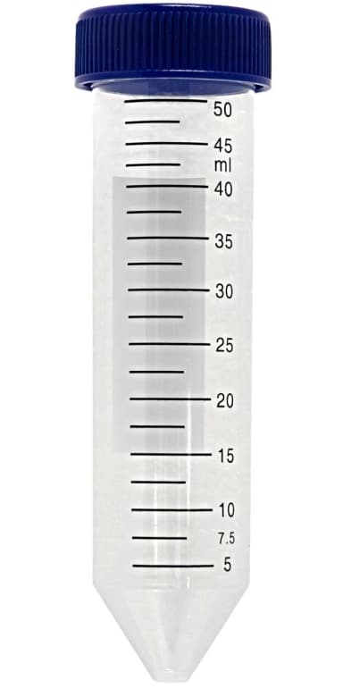 Conical Tube 50mL Bulk Wrap Skirted Sterile, Natural