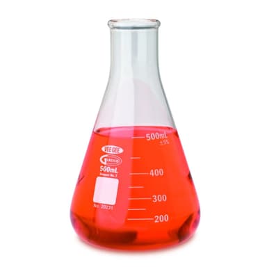 Glass Erlenmeyer Flask, 500 mL - Pack 6