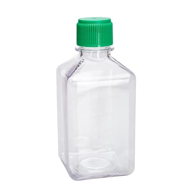 500mL Media Bottle, Square, PETG, Sterile