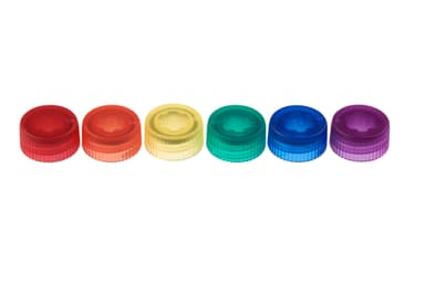 CAP ONLY, Screw Top Micro Tube Cap, O-Ring, Translucent, Assorted Colors, Non-sterile