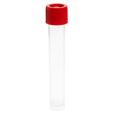 12mL Transport Tube, Red Cap – Bag, Sterile (Tubes and Caps Packed Separately)