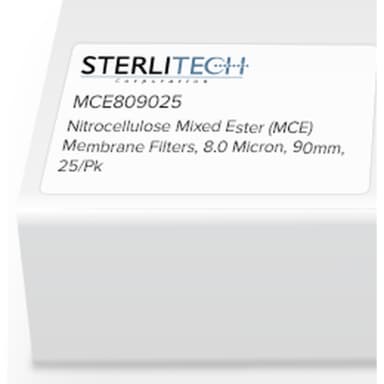 Nitrocellulose Mixed Ester (MCE) Membrane Filters, 8.0 Micron, 90mm, 25/Pk