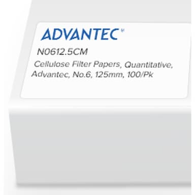 Quantitative Filter Papers No.6, 125mm, 100/pk