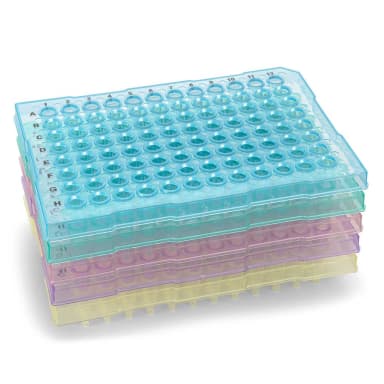 FL02 0.2mL 96-Well PCR Plate, Half Skirt (ABI-style), Flat top, Clear - CS/100