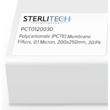 Polycarbonate (PCTE) Membrane Filters, 0.1 Micron, 200 x 250mm, 30/Pk