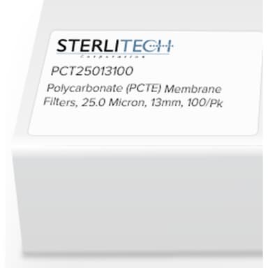 Polycarbonate (PCTE) Membrane Filters, 25.0 Micron, 13mm, 100/Pk