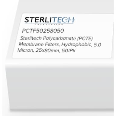 Polycarbonate (PCTE) Membrane Filters, PVP-Free, 5.0 Micron, 25 x 80mm, 50/Pk