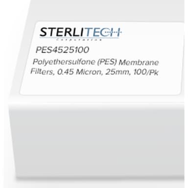 Polyethersulfone (PES) Membrane Filters, 0.45 Micron, 25mm, 100/Pk