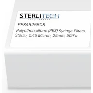 Polyethersulfone (PES) Syringe Filters, Sterile, Abluo, 0.45 Micron, 25mm, 50/Pk
