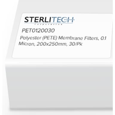 Polyester (PET) Membrane Filters, 0.1 Micron, 12um thickness, 200 x 250mm, 30/Pk