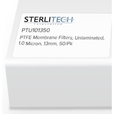 PTFE Unlaminated Membrane Filters, 1.0 micron, 13mm, 50/Pk