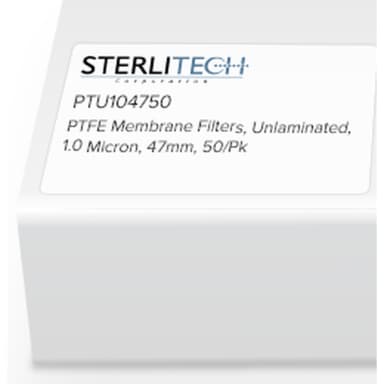 PTFE Unlaminated Membrane Filters, 1.0 micron, 47mm, 50/Pk