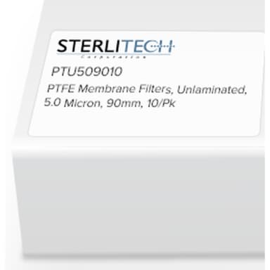 PTFE Unlaminated Membrane Filters, 5.0 Micron, 90mm, 10/Pk