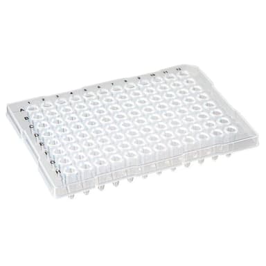 FL02 0.2mL 96-Well PCR Plate, Half Skirt (ABI-style), Flat top, Clear - PK/1