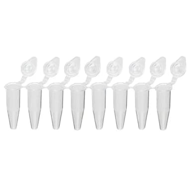 02D QuickSnap 0.2mL 8-Strip Tubes, with Individually-Attached Dome Caps, Clear - PK/1