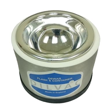 1Ltr. WideTop-Shallow Stainless Steel Cased Dewar Flask