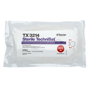 Sterile TechniSat® Pre-Wetted Nonwoven Cleanroom Wipers
