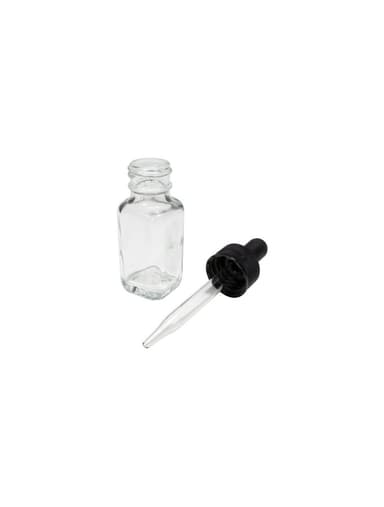 Bottles With Dropper, Square, Flint Glass, 1Oz