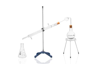 Student Distillation Apparatus Kit - Includes Glassware Components & Stands - Borosilicate Glass