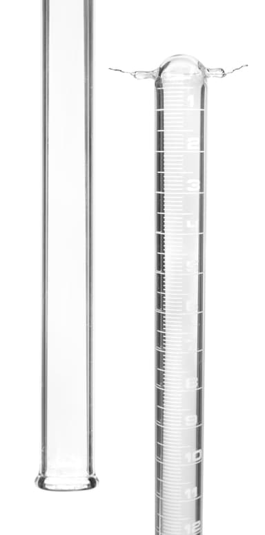 Eudiometer Tube, 50ml - Two Platinum Electrodes - White Graduations - Sealed End - Borosilicate Glass