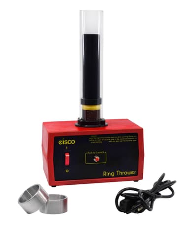 Ring Thrower - Includes 2 Aluminum Rings - Physics Study Eddy Currents Lenz Law Faraday's Law