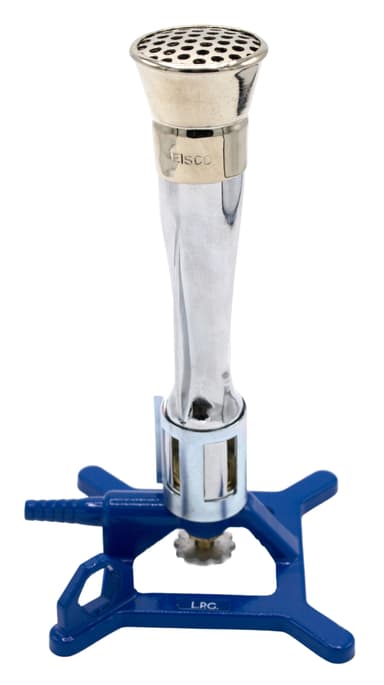 Meker Bunsen Burner, LPG - Gas Flow Control, Flame Stabilizer, Air Flow Adjustable - Cast Iron StabiliBase, Anti-Tip Design with Handle - Suitable for use with LPG / Butane Gas