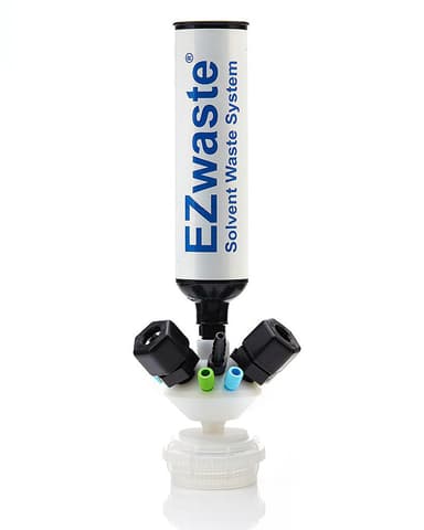 EZWaste® HPLC Universal Stackable VersaCap®GL45 Solvent Waste System, Cap-Only W/ Exhaust Filter, Six(6x) Ports OD Tubing -3.2 mm (1/8") or 1.6 mm (1/16"), Three (3x) Hose Barb 3.2mm (1/8") or 9.5 mm(3/8"), Three (3x) OD Tubing 12.7 mm (1/2"), 1/EA