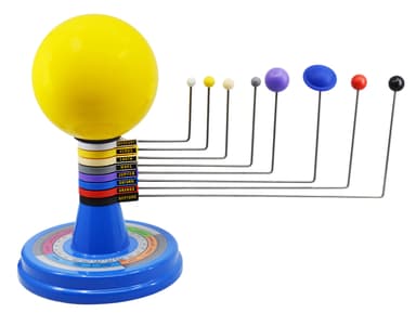 Solar System Model, 13" - Three Dimensional - Shows Relative Position and Motion of Planets Around the Sun - Includes Experiment Guide
