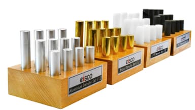 48pc Cylindrical Bars Density Super Set - Includes 4 Sets - Brass, Aluminum, PVC & Polypropylene - Various Lengths - Each Set Includes a Wooden Storage Block - Study Density & Mass