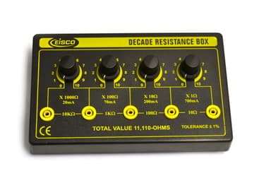4 Decade Resistance Box, Variable from 0 - 11,110 Ohms, 0.5W Resistors (0.5555W Theoretical Max)
