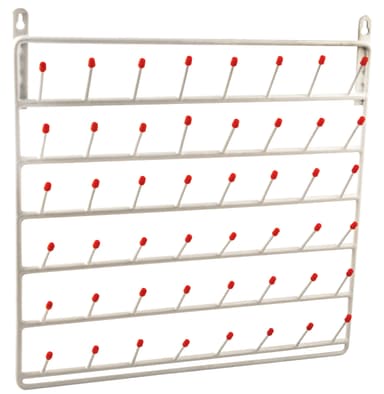 Draining Rack, 48 Pegs (2.75 Inch Pegs) - Wall Mountable, Vinyl Coated Steel - For Labware