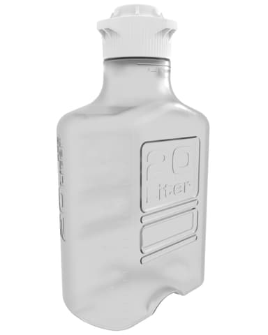 EZclear 20 L (5 Gal) BPA-Free PETG Space Saving Carboy with Wide Mouth 120 mm VersaCap and 26.5 L Max Capacity, Large Pinched Handles, 1/EA