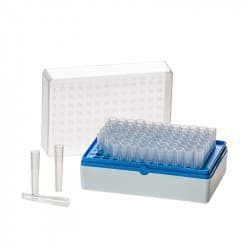 RACK & BOX 96 IND. TUBES, STER., BLUE