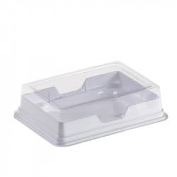 PCR COMBI-BOX WHITE BASE CLEAR COVER. PVC