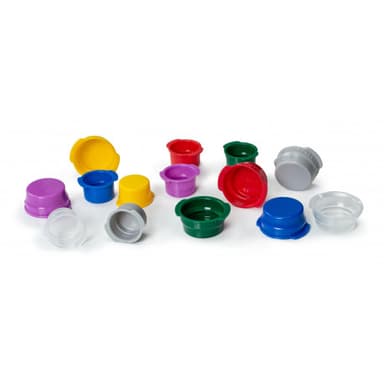 "VACUCAP" TUBE CLOSURES, 16MM PE, RED