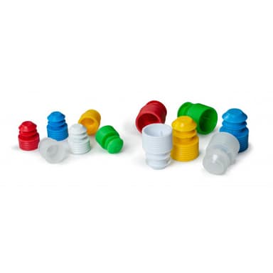 FLANGED PLUG CAP 12MM PE, BLUE