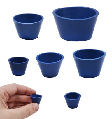 7 Piece Filter Adapter Tapered Cones Set - Designed For Use With Buchner Funnels - Multiple Sizes - Neoprene Rubber