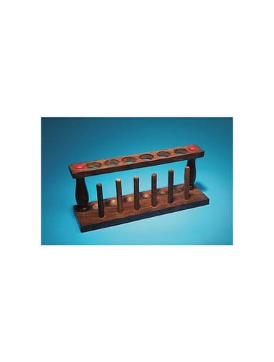 WOODEN TEST TUBE RACK, 13-TUBE